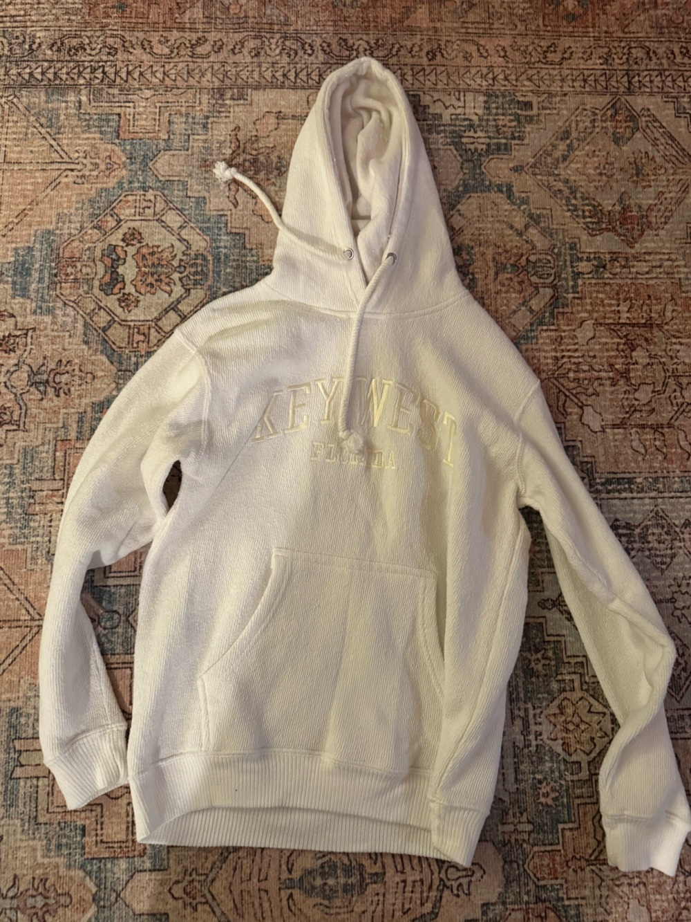 Ivory Embroidered Hoodie Sweater - Neutral Women's Pullover